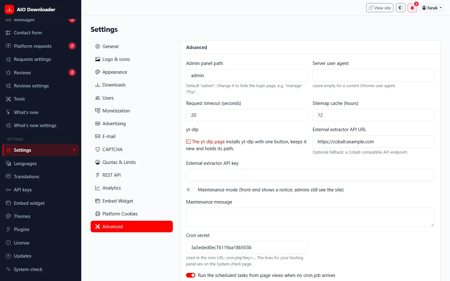 External API Fallback screenshot