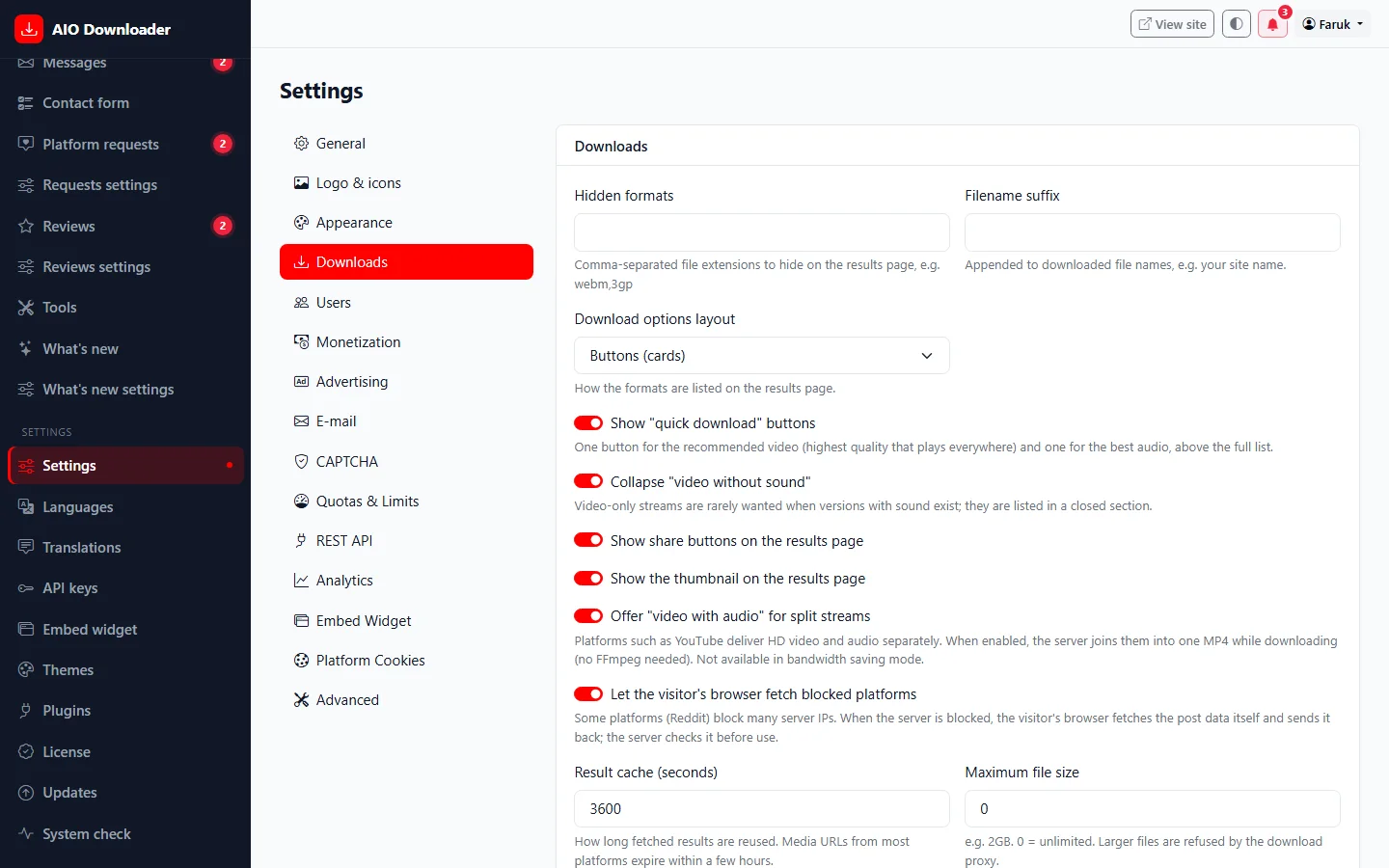 AIO Downloader screenshot