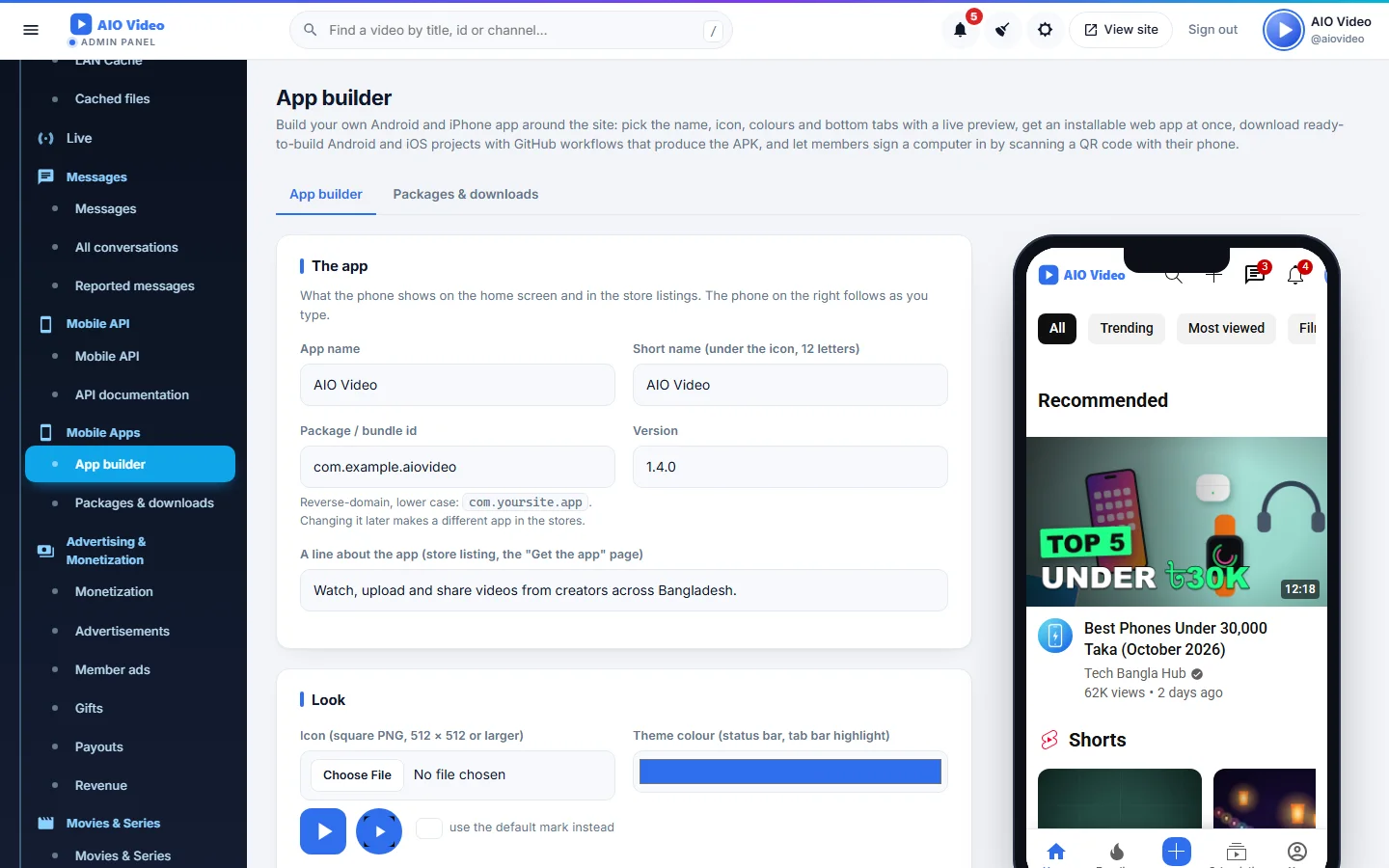 Mobile Apps screenshot