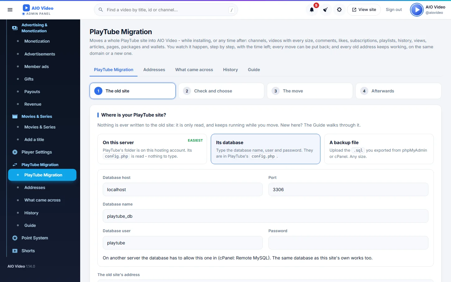 PlayTube Migration screenshot