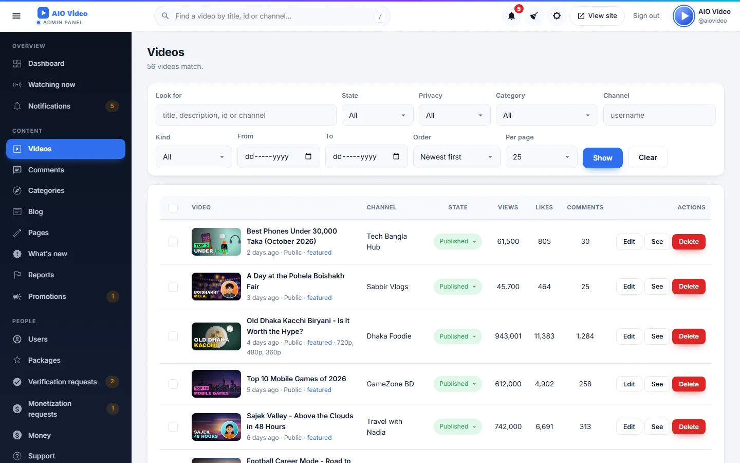 AIO Video screenshot