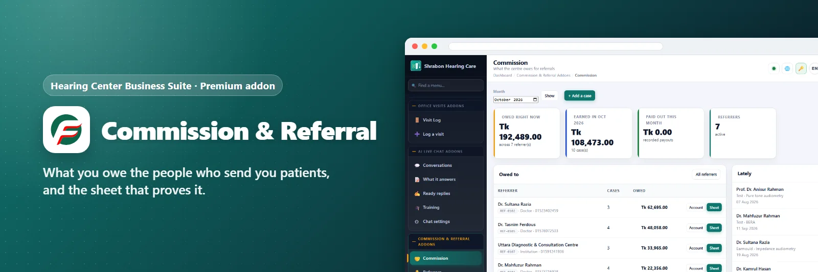 Commission & Referral Addons