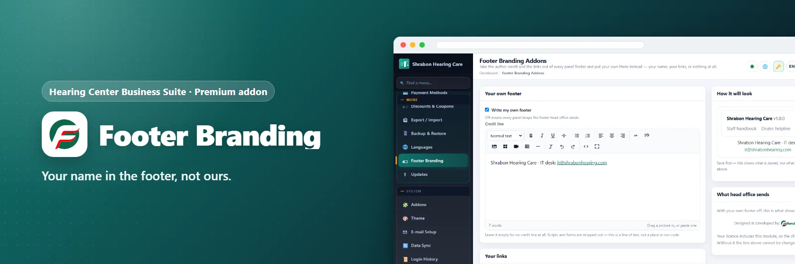 Footer Branding Addons