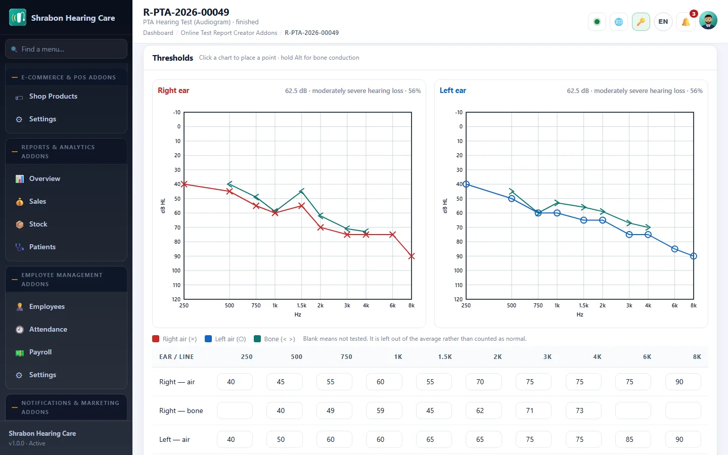 Online Test Report Creator Addons screenshot