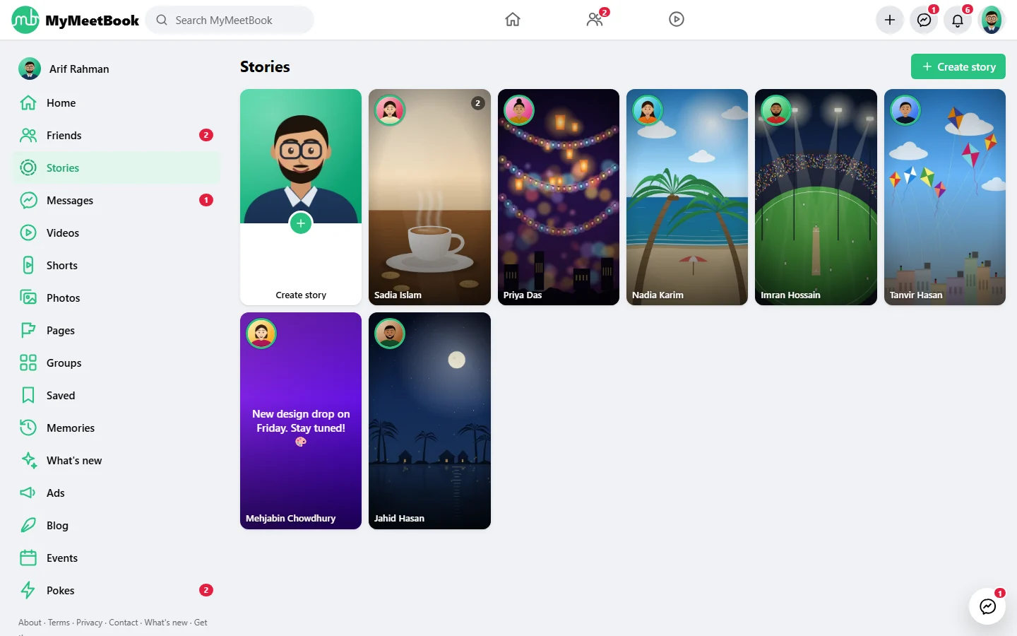Stories screenshot